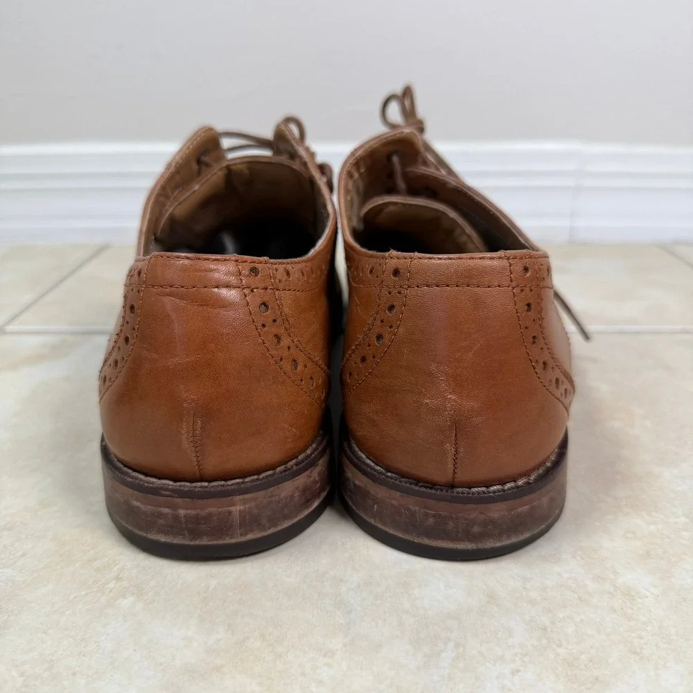 Florsheim Wingtip Oxford Mens 10 D Brown Leather Brogue Dress Shoes 11737-257